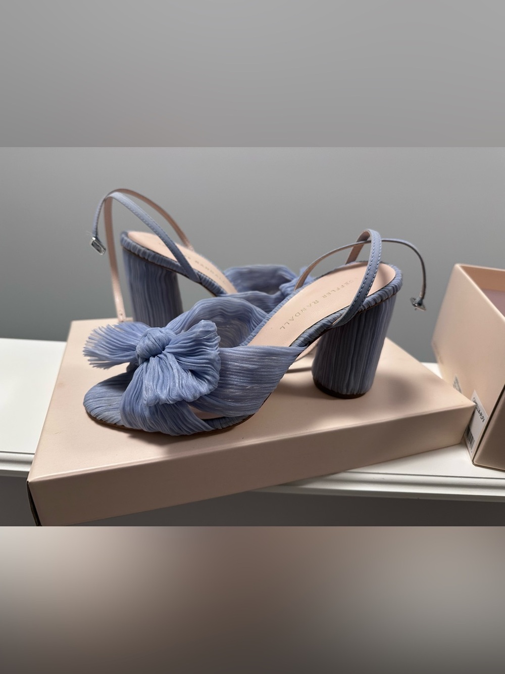 Loeffler Randall Blue Camellia Heels with Ankle Strap